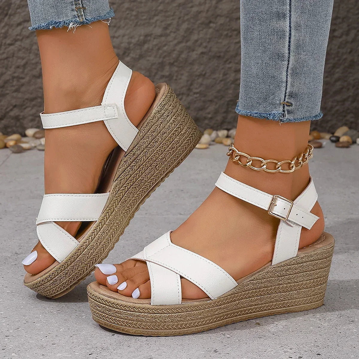 Daphnie™ | Elegant Wedge Sandals