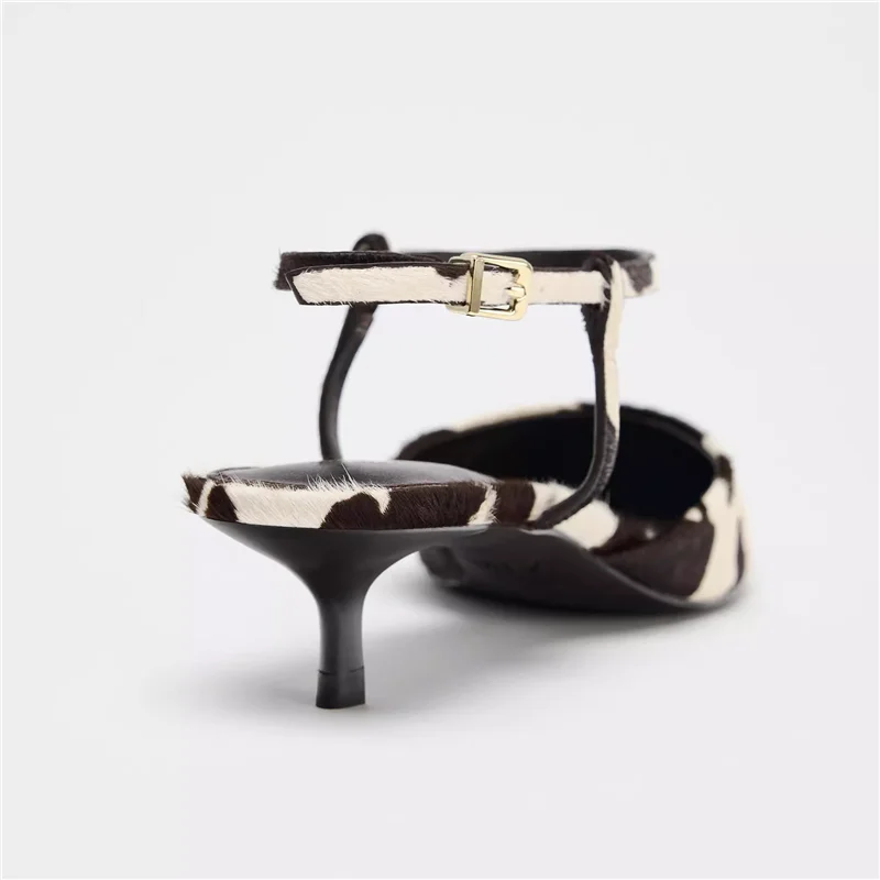Cowhide Slingback Heels