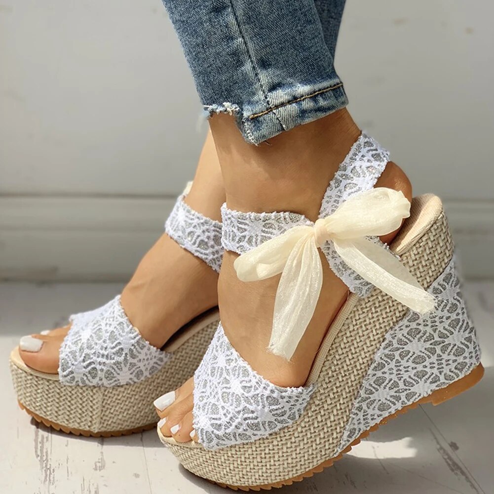 Arlene™ | Lace Bow Sandals