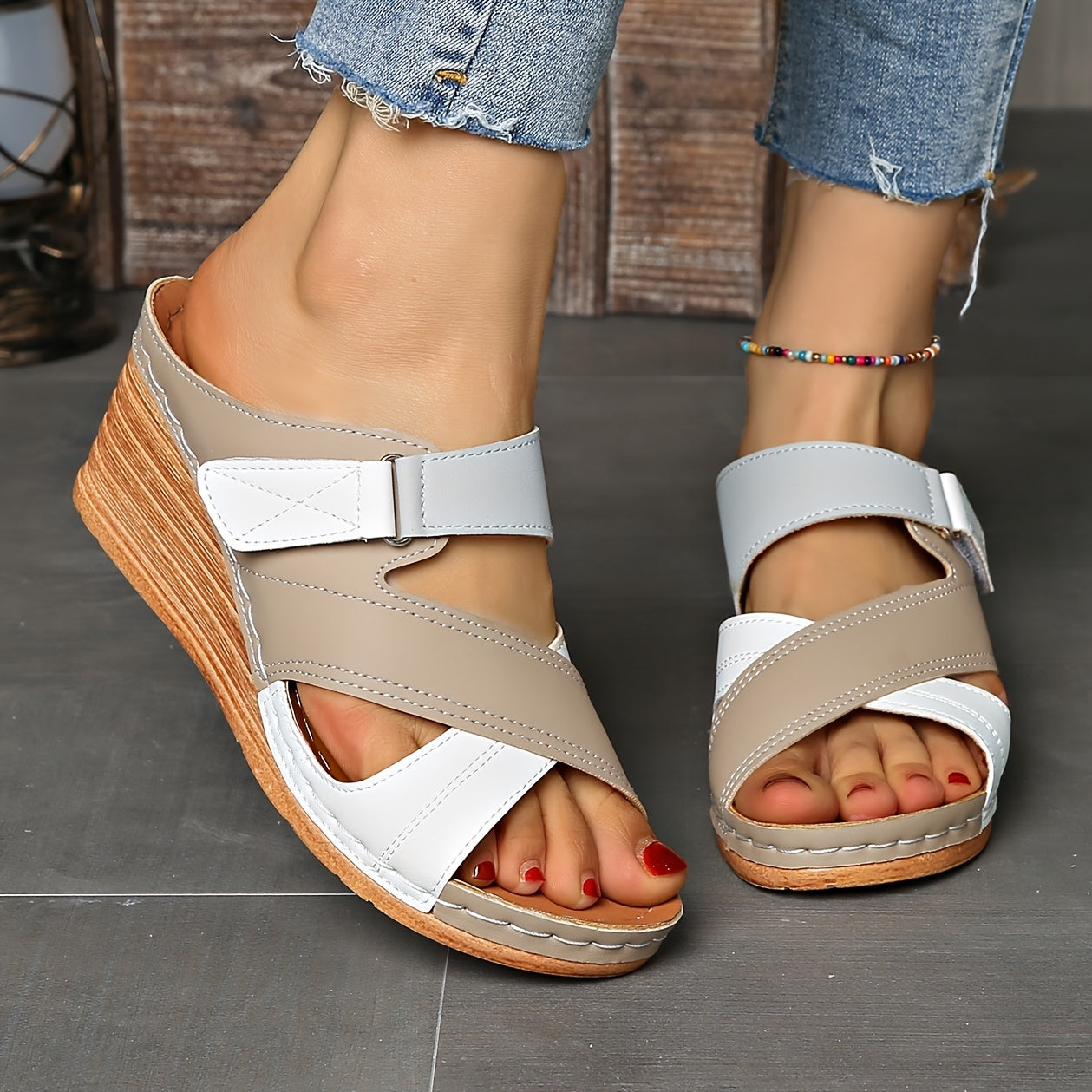 Marina™ | Colorblock Wedge Slides