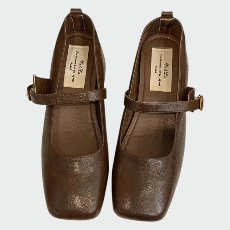 Olivia™ | Square Tip High Heeled Mary Jane Shoes