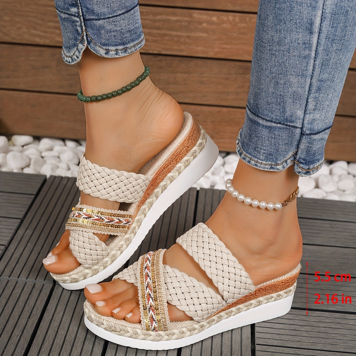 New Summer Women'S Collection, Stylish Woven Rope Sandals