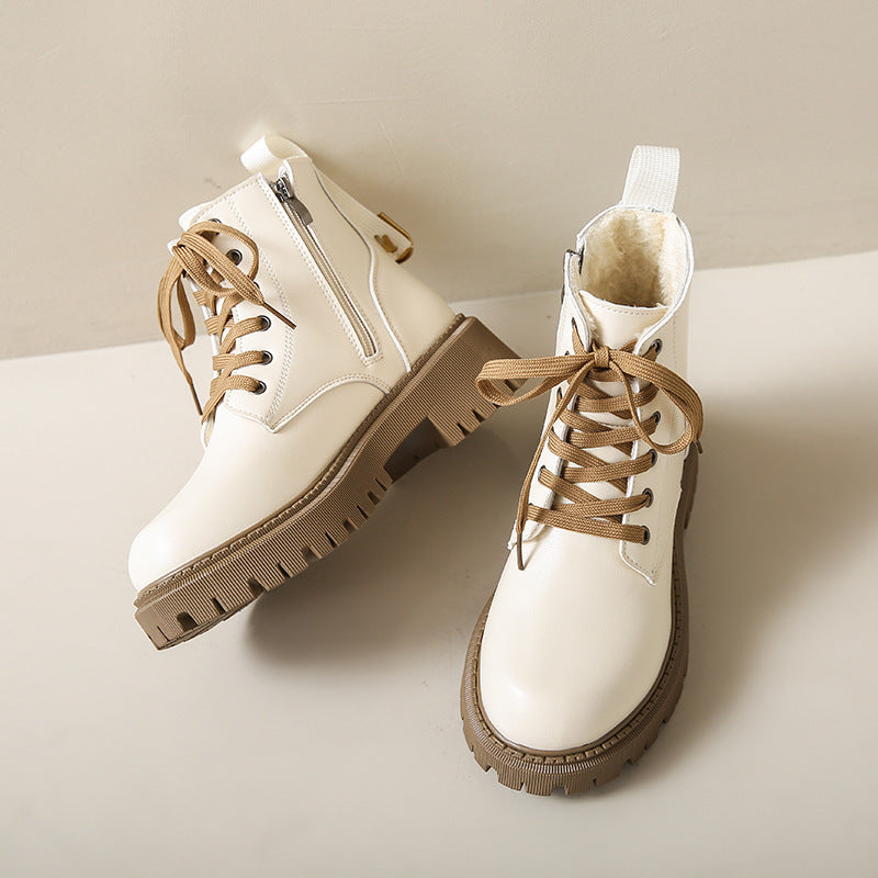 Fleece Lined Combat Boots