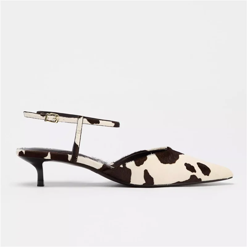 Cowhide Slingback Heels