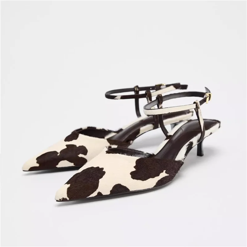 Cowhide Slingback Heels