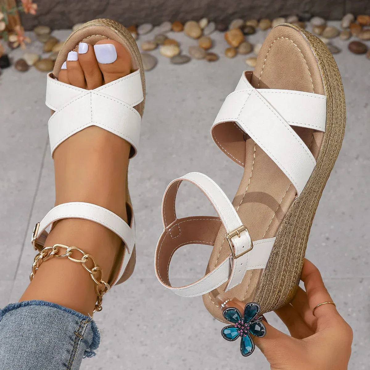 Daphnie™ | Elegant Wedge Sandals