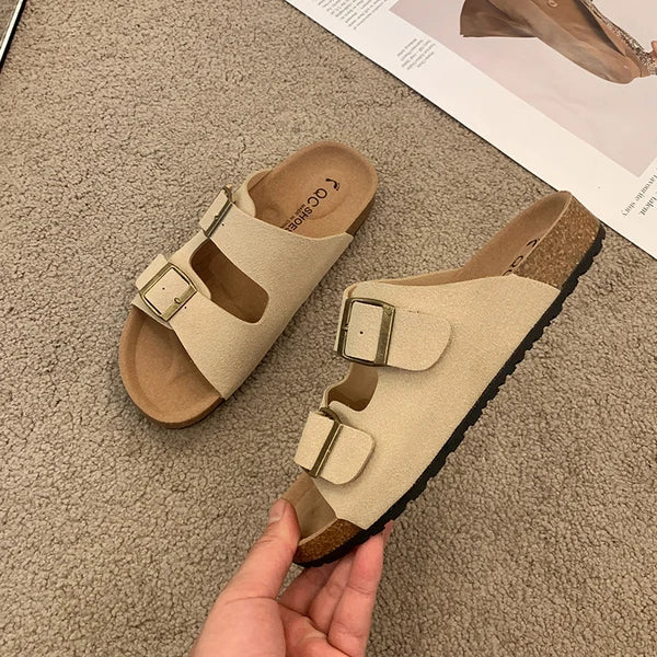 Capri Comfort Buckle Slide – Soft Support with Everyday Style