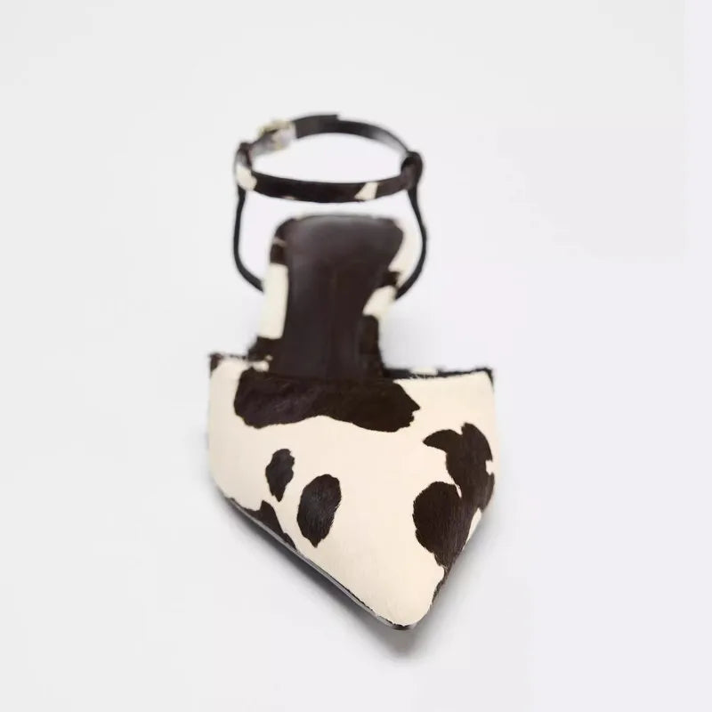 Cowhide Slingback Heels