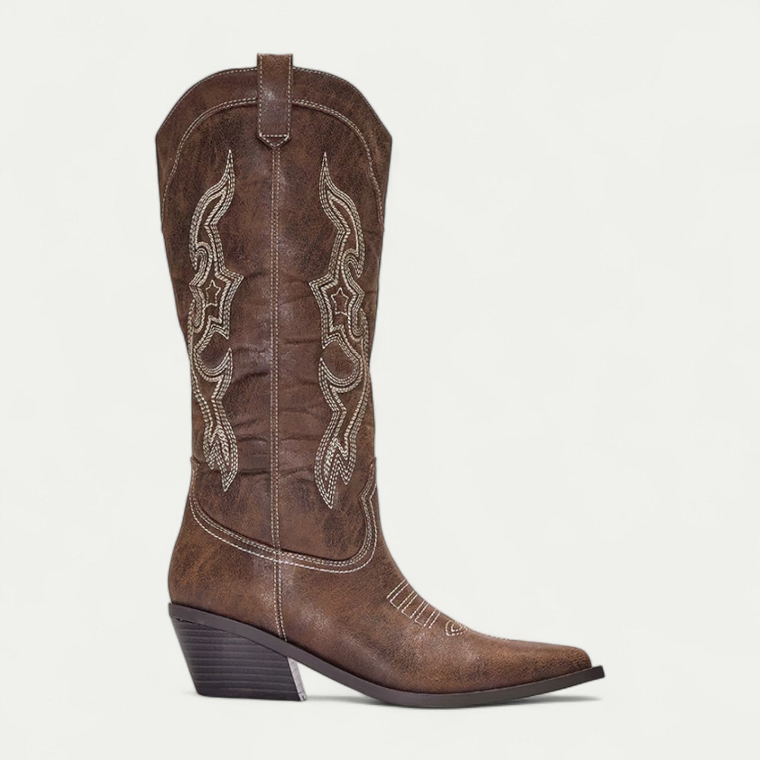 Western Calf High Pointed Toe Boots for Women