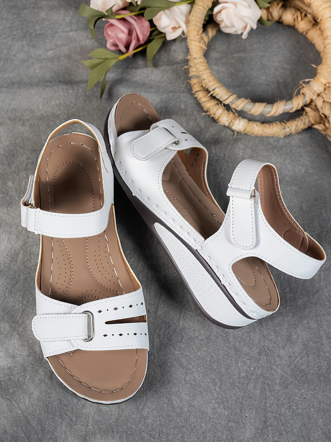 Wedge Platform Sandals with Adjustable Strap