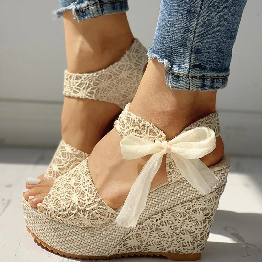 Arlene™ | Lace Bow Sandals