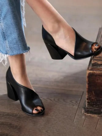 Women’s Block Heel Flats – Minimalist Sleek Design