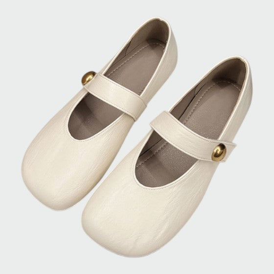 Olivia™ | Round-Toe Button Mary Jane Shoes