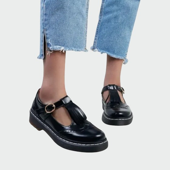 Olivia™ | Elegante T-Bar Leather Shoes